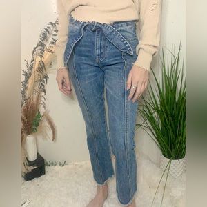 Seamed Tie Up Jeans